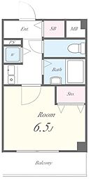 ブライティ・ミル 1Kの間取図画像
