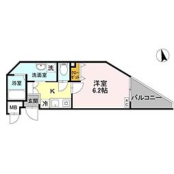 アンリシール3 1Kの間取図画像