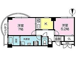 ベルメゾン枚方1 1LDKの間取図画像