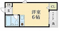 共生マンション ワンルームの間取図画像