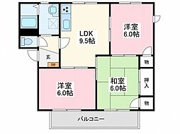 ハイツボナール 3LDKの間取図画像