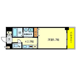 グリーンミモザ・小林 1Kの間取図画像
