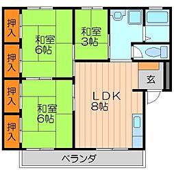 プライブ香里園 3LDKの間取図画像