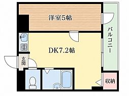 マンション渚 ワンルームの間取図画像