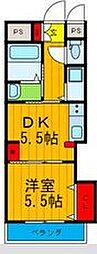 三熊元町ハイツ 1DKの間取図画像