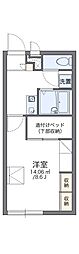 レオパレスアルカンシェル藤阪 1Kの間取図画像