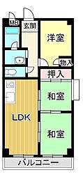 グリーンルーフコート 3LDKの間取図画像