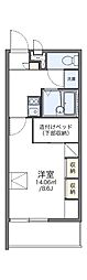 レオパレスプランタン参番館 1Kの間取図画像
