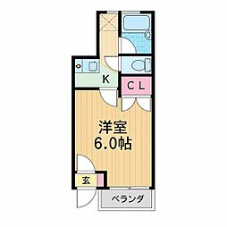 プレヂデントマンション2 1Kの間取図画像