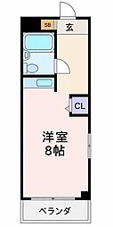 センチュリーパーク ワンルームの間取図画像