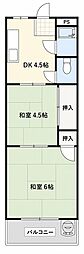 前川ハイツ 2DKの間取図画像