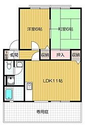 ソレール桜丘 2LDKの間取図画像