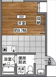 アペイロンナギサ ワンルームの間取図画像
