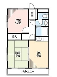 エンジェリ星丘 2DKの間取図画像