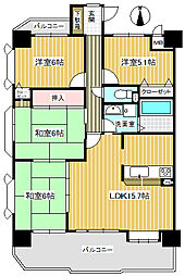ユーハウス新舞子 4LDKの間取図画像
