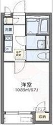 レオパレスレオネクストハピネス 1Kの間取図画像