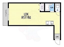 ヴィラージュ久宝園 ワンルームの間取図画像