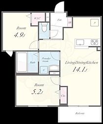 キルシュ元町 2LDKの間取図画像