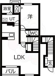 グロースハイツ新石切1 1LDKの間取図画像