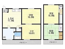 プラムハイツ1号棟 4LDKの間取図画像