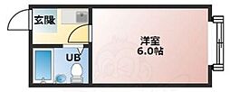 ロイヤル柏原 1Kの間取図画像
