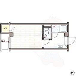 アリストクレティプラザナカノ 1Kの間取図画像