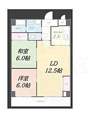 サンライズ有 2LDKの間取図画像