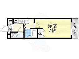 SEPTILE佐堂 1Kの間取図画像