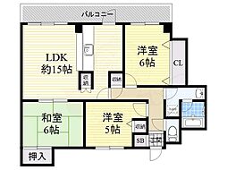 タージパレス 3LDKの間取図画像