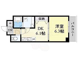 ルミエール・フジ 1DKの間取図画像