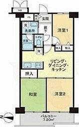 エクセラート平野B棟 3DKの間取図画像