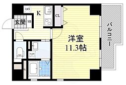 アミティタワー 1Kの間取図画像