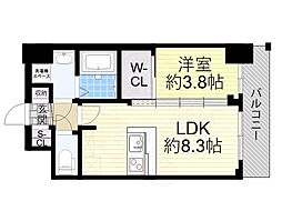 エステムコート大阪オリエンス 1LDKの間取図画像