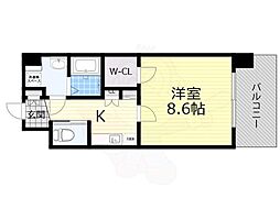 KAUNISHIRANO 1Kの間取図画像