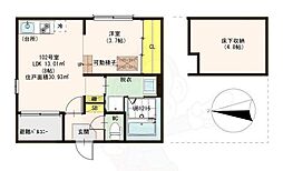 ハーモニーテラス花園東町 1LDKの間取図画像