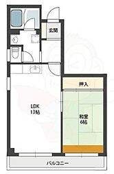マーベリック横小路 1LDKの間取図画像