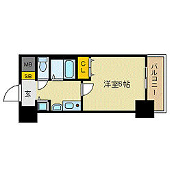 プレサンス名古屋STATIONザ・シティ 1Kの間取図画像
