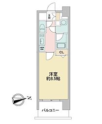 ルクレ新栄レジデンス 1Kの間取図画像