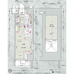 エステムコート名古屋・栄デュアルレジェンド 1Kの間取図画像