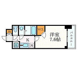 プレサンス栄ライズ 1Kの間取図画像