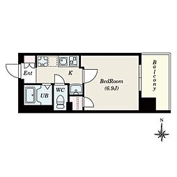 HillsFudoh 1Kの間取図画像