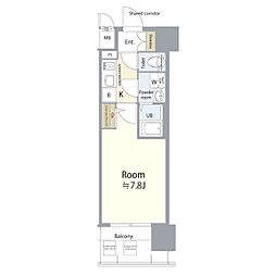 名古屋市中川区尾頭橋3丁目マンション 1Kの間取図画像