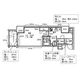 大須レジデンス 1Kの間取図画像