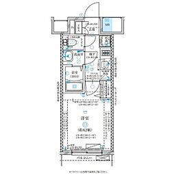 ディアレイシャス名古屋太閤通2 1Kの間取図画像