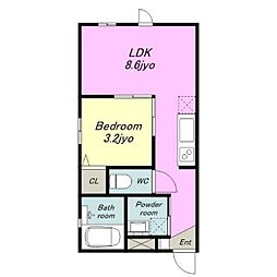 ノア名駅南 1LDKの間取図画像