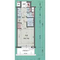 プレサンスSAKAE白川公園2 1Kの間取図画像