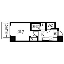 リアライズ代官町 1Kの間取図画像