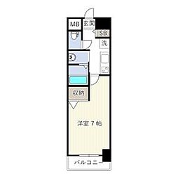 フローライト上前津 1Kの間取図画像