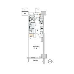カスタリア新栄2 1Kの間取図画像