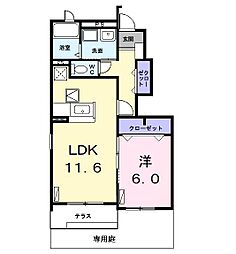Piso小本 1LDKの間取図画像